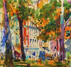 Peter Graham, Berkeley Square, 21st century watercolour