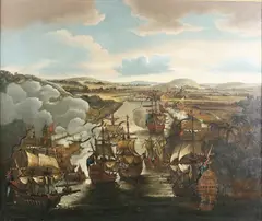 Johann Baptist Bouttats, Capture of the Town of Portobello (Panama, Central America), 1740, oil on canvas