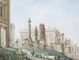 James Forbes, Campidoglio, Capitoline Hill, Rome, watercolour on laid paper
