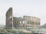 James Forbes, View of the Colosseum, Rome, watercolour on laid paper