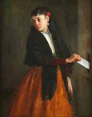 William Ewart Lockhart, The Love Letter, 1869, oil on canvas