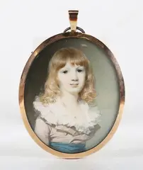 George Engleheart, Oval Half Length Miniature Portrait of Master Nevile Reid, watercolour on ivory