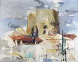 Michel Rodde, Chateau de Suze-la-Rousse, oil on canvas