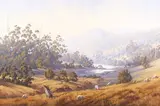 Olga Claire Garner, Dry River Bed, Queensland, Australia, late 20th/early 21st century oil on canvas-board