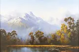 Olga Claire Garner, The Remarkables, Queenstown, New Zealand, late 20th/early 21st century oil on canvas-board