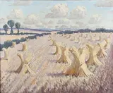 Norman Lloyd, Landscape with Haystacks