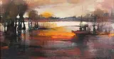 Marianne Grant, Lake Shore, oil on board