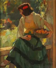 Jules Van de Leene, Lolita, oil on board