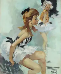 Pierre Grisot, Ballerinas, oil on canvas