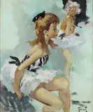 Pierre Grisot, Ballerinas, oil on canvas