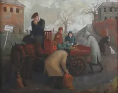 Charles Stuart Daborn, Horse, Cart and Figures, oil on canvas