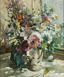 Dorothea Sharp, Still Life of Flowers, oil on board