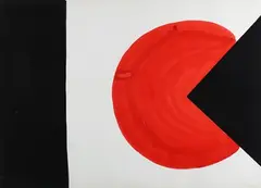 Terry Frost, Black into Red, gouache on paper