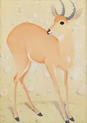 Simon Bussy, Antelope, Nager, oil on canvas