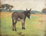 Arthur Lemon, Study of a Donkey in a Landscape, oil on board