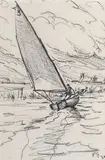 Peter Markham Scott, Sailing, charcoal