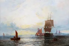 George Stainton, Evening on the Thames, 1878, oil on canvas