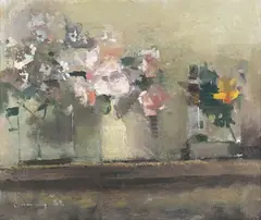 Frederick Cuming, Roses 1, oil on board