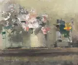 Frederick Cuming, Roses 1, oil on board