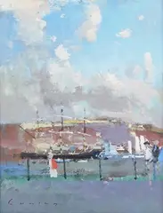 Frederick Cuming, Fowey, Square Rigger, 1996, oil on board