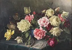 Camilla Göbl, Still Life of Roses, oil on canvas
