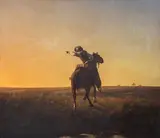 Juan Manuel Blanes, A Gaucho on Horseback in a Uruguayan Prairie Landscape, oil on canvas