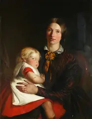James Eckford Lauder, Portrait of Agnes Brown Paterson and Isabella Brown Paterson, 1849, oil on canvas