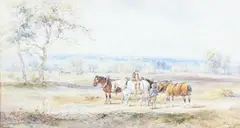 Henry Earp Senior, Returning Home near Sheffield Park, Sussex, 1899, watercolour