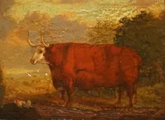 William Gwynn, The Great Herefordshire Ox!' (Prize Hereford Bull), oil on panel