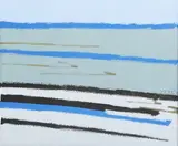 Piers Ottey, Denmark and Sweden' and 'Denmark, 2009, two acrylics with pastel on paper