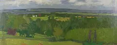 Robert Buhler, View from Baldwins, East Grinstead, 1984, oil on board