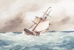 Frederick James Aldridge, Off Sidmouth, watercolour