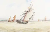 Frederick James Aldridge, Off Shoreham, watercolour