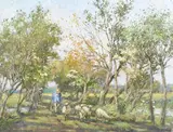 Beatrice Stella Pedder, Spring in Somerset, oil on canvas-board