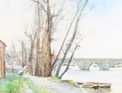 William Tatton Winter, The Old Dee Bridge, Chester, watercolour