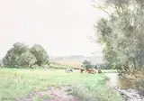 William Tatton Winter, Green Pastures, Abinger Hammer, Surrey, watercolour