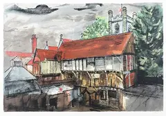 John Egerton Piper, Chantry House, Henley, screenprint in colours on wove paper