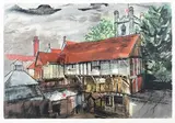 John Egerton Piper, Chantry House, Henley, screenprint in colours on wove paper