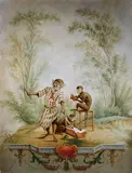 Cezary Sienkiel, Three Monkeys in a Landscape, oil on canvas