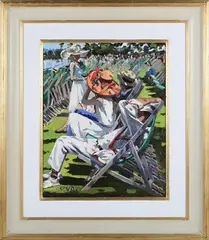 Sheree Valentine Daines, A Day at Henley, 21st century oil on board