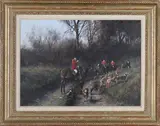Clive Madgwick, Putting Hounds to Draw' (Fox Hunting Scene), 1980, oil on canvas