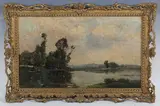 Maurice Levis, September sur les Bords de l'Yonne, oil on mahogany panel