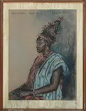 Elizabeth Wolf, Ohan of Benin' (Queen Ohan Akenzua, Royal Wife of Oba Akenzua II), 1950, pastel with coloured chalks