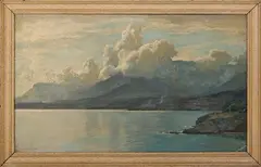 Harry van der Weyden, View towards Monaco from Mortola, Italy, oil on canvas-board