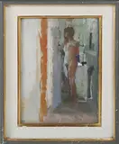 Bernard Dunstan, Nude in Bathroom