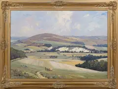Will Longstaff, Extensive Landscape View of the Chalk Pits, Amberley, early/mid-20th century oil on canvas
