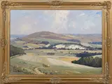 Will Longstaff, Extensive Landscape View of the Chalk Pits, Amberley, early/mid-20th century oil on canvas