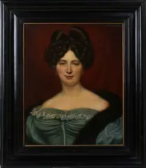 Cornelis Cels, Half Length Portrait of Henriette Cornelia Binen née Ninaber, 1828, oil on canvas