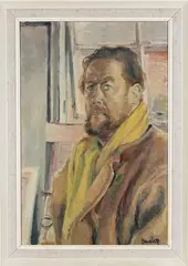 Ronald Ossory Dunlop, Myself with Yellow Scarf (Self Portrait), 1953, oil on canvas