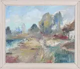 Ronald Ossory Dunlop, By the Canal, Sussex, oil on canvas